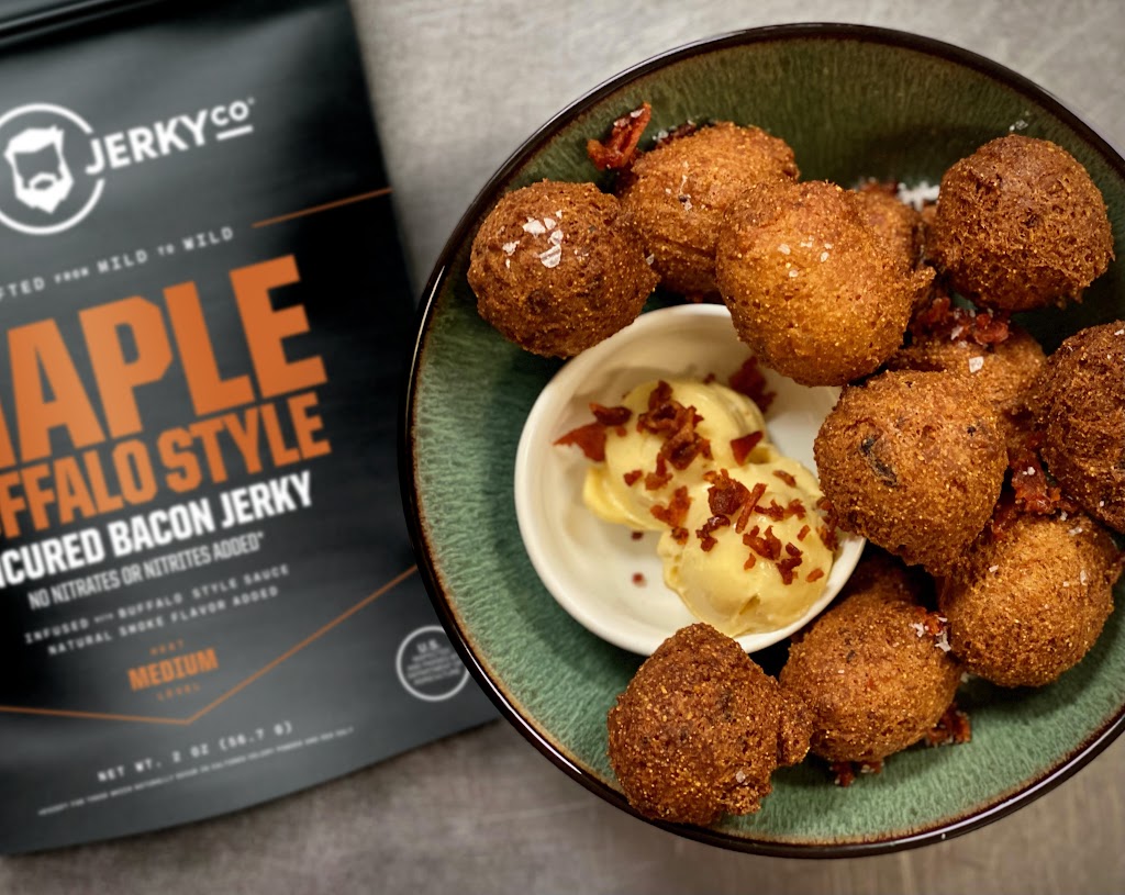Hush Puppies with Savage Maple Buffalo Bacon, Whipped Brown-Sugar & Maple Butter